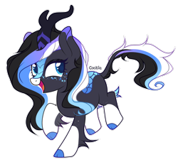 Size: 2565x2337 | Tagged: safe, artist:lazuli, artist:mint-light, imported from derpibooru, oc, oc only, kirin, base used, coat markings, colored hooves, eyelashes, kirin oc, open mouth, simple background, smiling, socks (coat marking), socks (coat markings), solo, transparent background