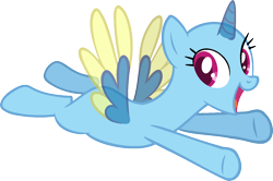 Size: 1515x1005 | Tagged: safe, artist:pegasski, imported from derpibooru, oc, oc only, alicorn, pony, may the best pet win, alicorn oc, bald, base, eyelashes, flying, horn, open mouth, simple background, smiling, solo, transparent background, two toned wings, underhoof, wings