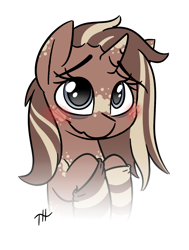 Size: 1250x1650 | Tagged: safe, artist:fakskis, imported from derpibooru, oc, oc only, pony, unicorn, bags under eyes, blushing, body freckles, clothes, ear freckles, female, freckles, horn freckles, mare, simple background, socks, solo, white background