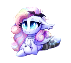 Size: 1996x1782 | Tagged: safe, artist:confetticakez, imported from derpibooru, oc, oc only, oc:spectral prism, bat pony, pony, clothes, crossed hooves, cute, female, jewelry, leg warmers, lying down, mare, necklace, ocbetes, simple background, socks, solo, white background