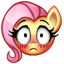 Size: 128x128 | Tagged: safe, artist:confetticakez, imported from derpibooru, fluttershy, pony, blushing, cute, discord emote, emoji, emotes, female, head only, lowres, shyabetes, simple background, solo, surprised, transparent background