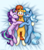 Size: 3100x3500 | Tagged: safe, artist:darklight1315, imported from derpibooru, starlight glimmer, sunburst, trixie, pony, unicorn, bedsheets, bisexual, blushing, cute, female, harem, lesbian, lucky bastard, male, mare, missing accessory, ot3, polyamory, shipping, stallion, starburst, startrix, startrixburst, straight, sunburst gets all the mares, trio, trixburst, we don't normally wear clothes