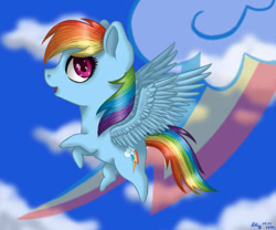 Size: 600x500 | Tagged: safe, artist:nastya-lazy-cat, imported from derpibooru, rainbow dash, pegasus, pony, chibi, female, mare, solo