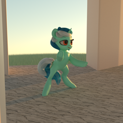 Size: 2160x2160 | Tagged: safe, artist:santiblocks, imported from derpibooru, lyra heartstrings, pony, 3d, bipedal, female, solo