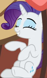 Size: 404x670 | Tagged: safe, imported from derpibooru, screencap, rarity, pony, she's all yak, cropped, cute, eyes closed, female, happy, raribetes, smiling, solo