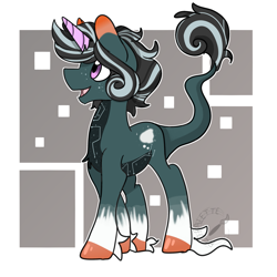 Size: 2449x2449 | Tagged: safe, artist:redpalette, imported from derpibooru, oc, unicorn, cute, horn, smiling, tail, unicorn oc, walking