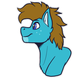 Size: 512x512 | Tagged: safe, artist:sursiq, imported from derpibooru, oc, oc only, oc:carbon, pegasus, pony, blue eyes, bust, happy, looking up, smiling, solo, sticker, telegram sticker