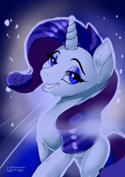 Size: 1280x1810 | Tagged: safe, artist:skyart301, artist:skyline19, imported from derpibooru, rarity, pony, unicorn, female, lidded eyes, looking at you, mare, smiling, solo