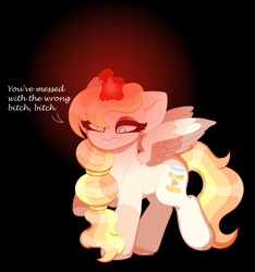 Size: 2700x2880 | Tagged: safe, artist:fuxebuxe, imported from derpibooru, oc, oc only, oc:virulent honey, alicorn, pony, angry, base used, female, magic, mare, my little pony, next generation, simple background, solo, story included, vulgar