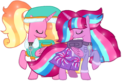 Size: 1431x951 | Tagged: safe, artist:徐詩珮, imported from derpibooru, luster dawn, oc, oc:bubble sparkle, alicorn, bubbleverse, series:sprglitemplight diary, series:sprglitemplight life jacket days, series:springshadowdrops diary, series:springshadowdrops life jacket days, alicornified, alternate universe, base used, bubbledawn, canon x oc, clothes, everest (paw patrol), female, lesbian, lustercorn, magical lesbian spawn, magical threesome spawn, multiple parents, next generation, offspring, older, older luster dawn, parent:glitter drops, parent:spring rain, parent:tempest shadow, parent:twilight sparkle, parents:glittershadow, parents:sprglitemplight, parents:springdrops, parents:springshadow, parents:springshadowdrops, paw patrol, shipping, simple background, transparent background