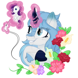 Size: 1600x1600 | Tagged: safe, artist:missbramblemele, artist:missmele-madness, imported from derpibooru, rarity, oc, kirin, female, flower, magic, needle, plushie, simple background, transparent background