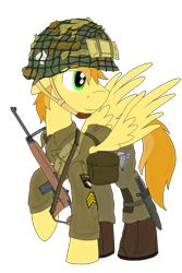 Size: 1625x2430 | Tagged: safe, artist:xphil1998, imported from derpibooru, oc, oc only, pegasus, pony, 101st airborne, gun, helmet, knife, m1a1 carbine, male, paratrooper, simple background, solo, stallion, transparent background, us army, weapon, world war ii