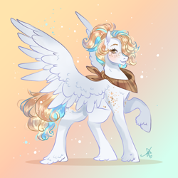 Size: 1000x1000 | Tagged: safe, artist:bunnari, imported from derpibooru, oc, oc only, oc:sea shell, pegasus, pony, female, large wings, mare, pegasus oc, pose, solo, wings