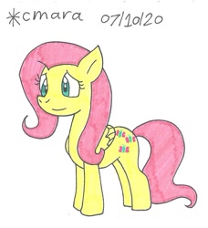 Size: 904x993 | Tagged: safe, artist:cmara, imported from derpibooru, fluttershy, pegasus, pony, female, mare, simple background, solo, traditional art, white background