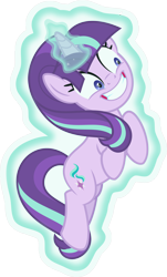 Size: 2416x4000 | Tagged: safe, artist:orin331, edit, imported from derpibooru, starlight glimmer, pony, unicorn, female, flipped, glowing horn, grin, high res, horn, levitation, magic, magic aura, mare, self-levitation, simple background, slasher smile, smiling, telekinesis, transparent background