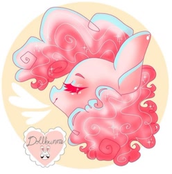 Size: 720x727 | Tagged: safe, artist:dollbunnie, imported from derpibooru, pinkie pie, bust, cute, diapinkes, digital art, eyes closed, fanart, portrait, profile