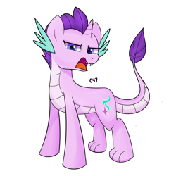 Size: 4000x4000 | Tagged: safe, artist:handgunboi, imported from derpibooru, starlight glimmer, dracony, dragon, hybrid, pony, unicorn, draconified, dragonified, female, glimmerdragon, simple background, solo, species swap, tail, white background