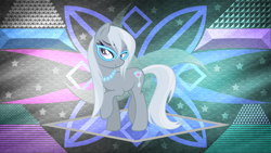 Size: 3840x2160 | Tagged: safe, artist:hoyota, artist:laszlvfx, edit, imported from derpibooru, silver spoon, earth pony, pony, cutie mark, female, glasses, mare, older, older silver spoon, raised hoof, solo, wallpaper, wallpaper edit