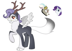 Size: 1024x726 | Tagged: safe, artist:sapphiretwinkle, imported from derpibooru, discord, rarity, oc, hybrid, glasses, interspecies offspring, male, offspring, parent:discord, parent:rarity, parents:raricord, simple background, transparent background