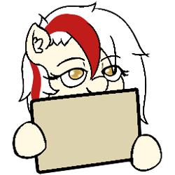 Size: 256x256 | Tagged: safe, artist:move, imported from derpibooru, oc, oc only, oc:arya, pegasus, pony, chillaxing, emotes, female, meme template, sign, solo, white fur, white mane