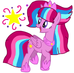 Size: 1090x1080 | Tagged: safe, artist:徐詩珮, imported from derpibooru, oc, oc only, oc:bubble sparkle, pegasus, pony, bubbleverse, alternate universe, base used, eyelashes, female, hoof shoes, jewelry, looking back, magical lesbian spawn, magical threesome spawn, mare, multiple parents, next generation, offspring, open mouth, parent:glitter drops, parent:spring rain, parent:tempest shadow, parent:twilight sparkle, parents:glittershadow, parents:sprglitemplight, parents:springdrops, parents:springshadow, parents:springshadowdrops, peytral, raised hoof, simple background, smiling, solo, tiara, transparent background