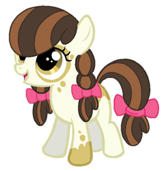 Size: 400x411 | Tagged: safe, artist:madlilon2051, imported from derpibooru, oc, oc only, oc:applesauce, earth pony, pony, female, filly, offspring, parent:apple bloom, parent:pipsqueak, parents:pipbloom, simple background, solo, transparent background