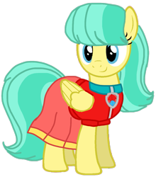 Size: 893x1013 | Tagged: safe, artist:徐詩珮, imported from derpibooru, barley barrel, pegasus, pony, bubbleverse, series:sprglitemplight diary, series:sprglitemplight life jacket days, series:springshadowdrops diary, series:springshadowdrops life jacket days, alternate universe, base used, clothes, cute, ella (paw patrol), female, mare, older, older barley barrel, paw patrol, simple background, solo, transparent background