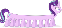 Size: 2799x1260 | Tagged: safe, anonymous artist, imported from derpibooru, starlight glimmer, centipony, pony, unicorn, glimmerpede, long glimmer, long pony, multiple legs, multiple limbs, pony centipede, show accurate, simple background, transparent background, vector