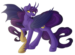 Size: 4946x3612 | Tagged: safe, artist:amazing-artsong, imported from derpibooru, oc, oc only, oc:mistress nightmare, bat pony, pony, absurd resolution, female, horns, mare, simple background, solo, transparent background