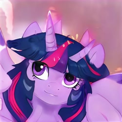 Size: 1024x1024 | Tagged: safe, artist:thisponydoesnotexist, imported from derpibooru, oc, bicorn, pony, ai content, ai generated, artificial intelligence, generator:thisponydoesnotexist, horn, multiple horns, neural network, not twilight sparkle, solo