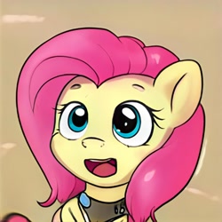 Size: 1024x1024 | Tagged: safe, artist:thisponydoesnotexist, imported from derpibooru, pony, accidentally a canon character, ai content, ai generated, artificial intelligence, collar, female, generator:thisponydoesnotexist, neural network, not fluttershy, solo