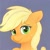 Size: 1024x1024 | Tagged: safe, artist:thisponydoesnotexist, imported from derpibooru, applejack, pony, accidentally a canon character, ai content, ai generated, female, generator:thisponydoesnotexist, green eyes, neural network, not applejack, orange coat, simple background, smiling, solo, yellow mane