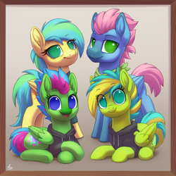 Size: 2000x2000 | Tagged: safe, artist:luminousdazzle, imported from derpibooru, oc, oc only, oc:lucid dazzle, pegasus, pony, clothes, crossed hooves, cutie mark, family, female, hoodie, looking at you, luminous dazzle, siblings, sisters