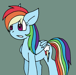 Size: 745x731 | Tagged: safe, artist:cmara, imported from derpibooru, rainbow dash, pegasus, pony, female, green background, mare, simple background, solo