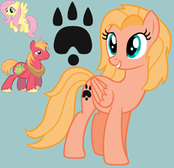 Size: 924x894 | Tagged: safe, artist:drancarola135, artist:shiibases, imported from derpibooru, big macintosh, fluttershy, oc, oc:butterfly, earth pony, pegasus, pony, base used, cutie mark, female, fluttermac, male, offspring, parent:big macintosh, parent:fluttershy, parents:fluttermac, paw prints, pegasus oc, shipping, straight, wings