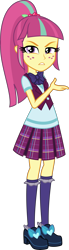 Size: 1378x5000 | Tagged: safe, artist:diegator007, edit, editor:slayerbvc, imported from derpibooru, vector edit, sour sweet, equestria girls, friendship games, absurd resolution, bowtie, clothes, crystal prep academy, crystal prep academy uniform, crystal prep shadowbolts, female, freckles, high heels, holly, looking at you, no makeup edit, pleated skirt, ponytail, school uniform, shoes, simple background, skirt, socks, solo, transparent background, unleash the magic, vector