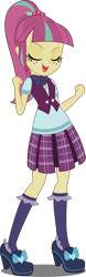 Size: 2000x6399 | Tagged: safe, artist:xebck, edit, editor:slayerbvc, imported from derpibooru, vector edit, sour sweet, equestria girls, friendship games, absurd resolution, clothes, crystal prep academy uniform, female, freckles, no makeup edit, plaid skirt, pleated skirt, school uniform, shoes, simple background, skirt, socks, solo, transparent background, vector, vest