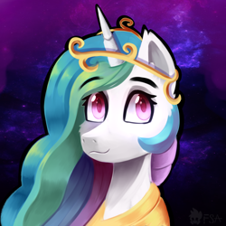 Size: 2200x2200 | Tagged: safe, artist:freak-side, imported from derpibooru, princess celestia, alicorn, pony, female, looking at you, solo