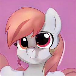 Size: 1024x1024 | Tagged: safe, artist:thisponydoesnotexist, imported from derpibooru, oc, oc only, pony, ai content, ai generated, generator:thisponydoesnotexist, neural network, not tridashie, simple background, smiling, solo