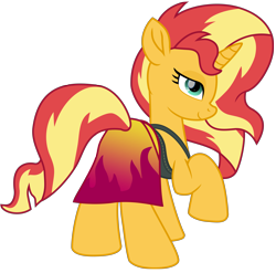 Size: 10487x10343 | Tagged: safe, artist:ejlightning007arts, imported from derpibooru, sunset shimmer, pony, unicorn, equestria girls, equestria girls series, forgotten friendship, bikini, bunset shimmer, butt, clothes, equestria girls outfit, female, looking at you, mare, plot, raised hoof, sarong, simple background, solo, swimsuit, transparent background, vector