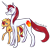 Size: 1024x990 | Tagged: safe, artist:leechetious, imported from derpibooru, sunset shimmer, oc, oc:eternal flames, pony, unicorn, angry, beard, blushing, canon x oc, clown, commission, cute, daaaaaaaaaaaw, drugged, facial hair, female, love, male, mare, moustache, my little pony, serious, stallion, sunseternal, vector, white fur, white skin