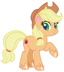 Size: 1024x1158 | Tagged: safe, artist:emeraldblast63, imported from derpibooru, applejack, earth pony, pony, my little pony: pony life, cowboy hat, female, g4, g4.5, g4.5 to g4, hat, mare, redesign, simple background, transparent background, unshorn fetlocks