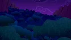 Size: 1280x720 | Tagged: safe, imported from derpibooru, screencap, 28 pranks later, season 6, background, everfree forest, night, no pony, scenic ponyville