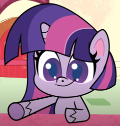 Size: 665x693 | Tagged: safe, imported from derpibooru, screencap, twilight sparkle, alicorn, pony, my little pony: pony life, potion mystery, spoiler:pony life s01e19, cropped, female, g4.5, sitting, smiling, solo, twilight sparkle (alicorn)