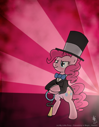 Size: 1842x2348 | Tagged: safe, artist:digiral, imported from derpibooru, pinkie pie, pony, bipedal, female, hat, solo, top hat