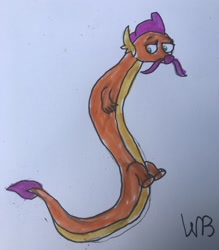 Size: 1119x1280 | Tagged: safe, artist:whistle blossom, imported from derpibooru, smolder, dragon, eastern dragon, chinese dragon, dragoness, facial hair, female, long, looking at you, moustache, older, older smolder, signature, simple background, solo, traditional art, white background