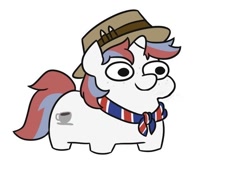 Size: 680x463 | Tagged: safe, artist:jargon scott, derpibooru exclusive, imported from derpibooru, oc, oc only, oc:jesse mccreem, pony, unicorn, clothes, commission, simple background, solo, squatpony, white background
