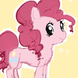 Size: 680x680 | Tagged: safe, artist:hibarikenn2, imported from derpibooru, pinkie pie, pony, cute, digital art, doodle, female, japanese, smiling, solo