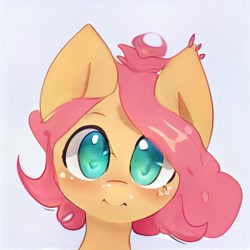 Size: 1024x1024 | Tagged: safe, artist:thisponydoesnotexist, imported from derpibooru, oc, oc only, pony, ai content, ai generated, bust, cute, female, generator:thisponydoesnotexist, mare, neural network, not fluttershy, short hair, simple background, solo