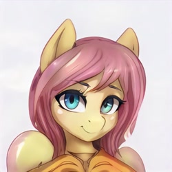 Size: 1024x1024 | Tagged: safe, artist:thisponydoesnotexist, imported from derpibooru, oc, pony, ai content, ai generated, bust, female, generator:thisponydoesnotexist, mare, neural network, not fluttershy, simple background, solo